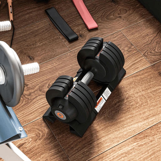 SPORTNOW Conjunto de Pesos Ajustável de 20 kg Haltere para Exercício com Ajuste Rápido de Peso com Base de Armazenamento e Pega Antiderrapante para Treino em Casa e Ginásio Ø18x37 cm Preto