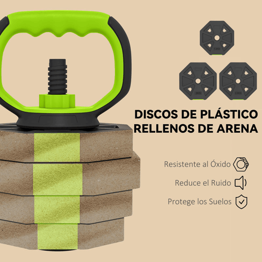 SPORTNOW Conjunto de Halteres Ajustáveis 4 em 1 25 kg Conjunto de Pesos Utilizado como Kettlebell Barra Halteres ou Suporte para Flexões Equipamento de Fitness para Homens e Mulheres Ginásio em Casa