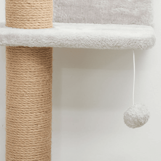 PawHut Arranhador para Gatos de Parede de 5 Níveis Estreito com Bola de Brinquedo e Arranhadores de Sisal 48x21x180 cm Cinza Claro