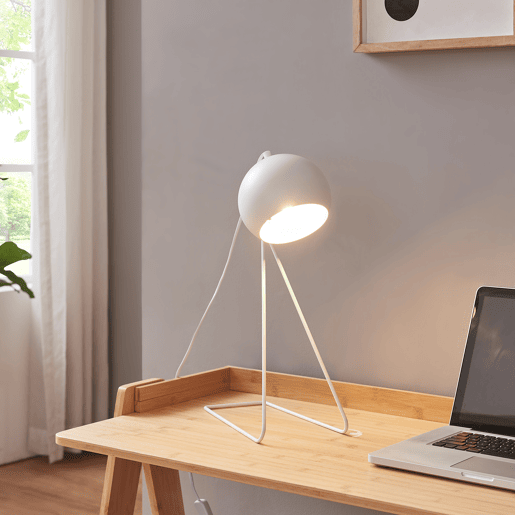 Candeeiro de mesa Oldibro abajur esférico metal 45x28x15 cm Branco lux.pro