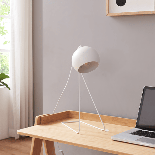 Candeeiro de mesa Oldibro abajur esférico metal 45x28x15 cm Branco lux.pro