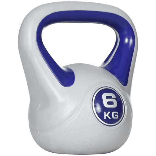 SPORTNOW Kettlebell 6 kg Peso Russo com Revestimento de PU e Enchimento de Areia para Treinamento em Casa Ginásio 20x13x22 cm Roxo e Cinza