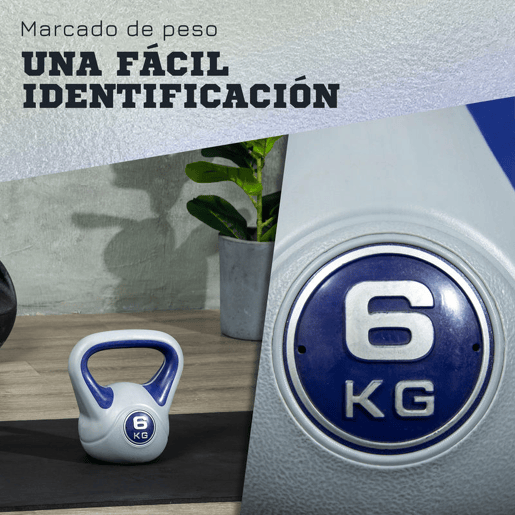 SPORTNOW Kettlebell 6 kg Peso Russo com Revestimento de PU e Enchimento de Areia para Treinamento em Casa Ginásio 20x13x22 cm Roxo e Cinza