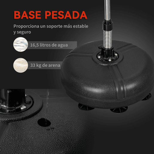 HOMCOM Saco de Boxe de Pé com Altura Ajustável de 4 Níveis Punching Ball com Base Preenchida Luvas e Inflador para Adultos e Adolescentes Ø45x133-151 cm Preto