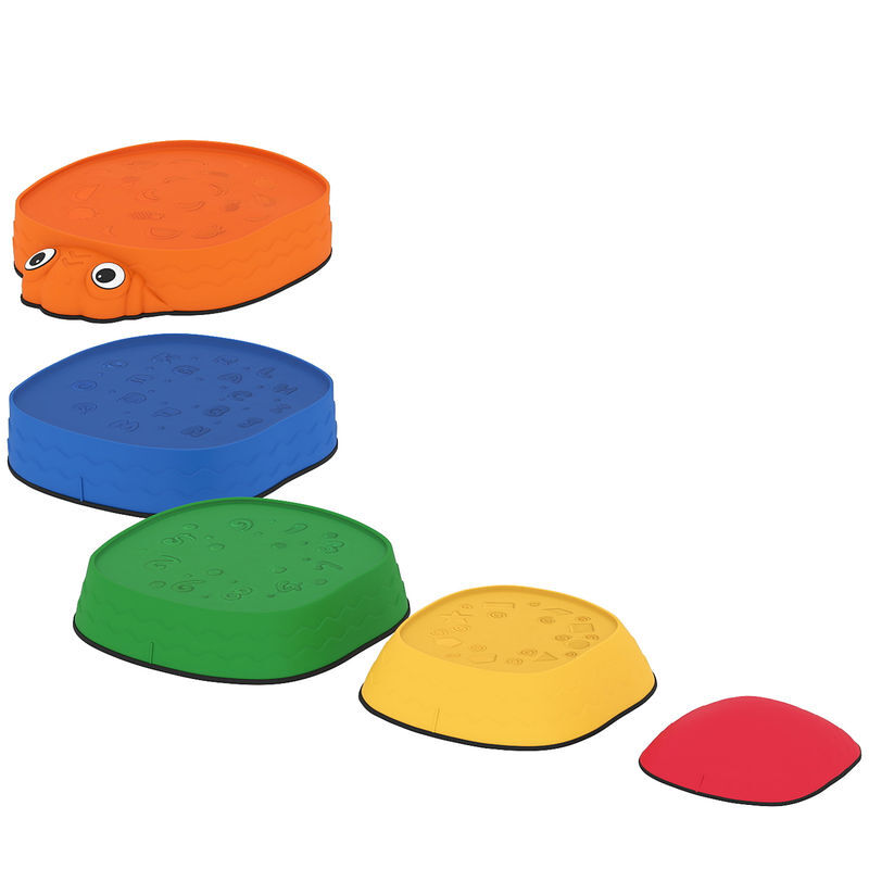 Aiyaplay conjunto de piedras de equilibrio para niños apilables de 5 piezas juego de equilibrio para niños de +2 años forma de mariquita antideslizantes para interior y exterior multicolor
