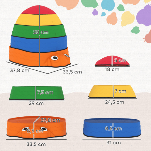 AIYAPLAY Conjunto de Pedras de Equilíbrio Empilháveis para Crianças de 5 Peças Jogo de Equilíbrio para Crianças acima dos 2 Anos Forma de Joaninha Antiderrapantes para Interior e Exterior Multicolor