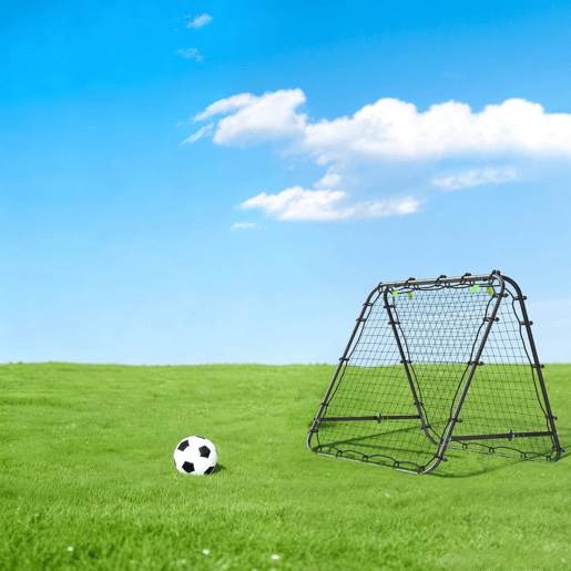 HOMCOM Rede de Rebote Dobrável para Treino Desportivo Ajustável em 5 Níveis de Ângulo com Tubo de Aço para Futebol Ténis e Basebol 100x95x90 cm Preto