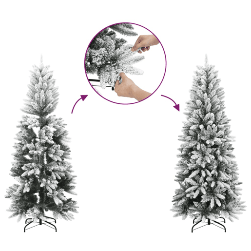 Árvore de Natal - Pinheiro de Natal artificial fina com neve PVC e PE 180 cm Árvore de Natal - Pinheiro de Natal artificial fina com neve PVC e PE 180 cm