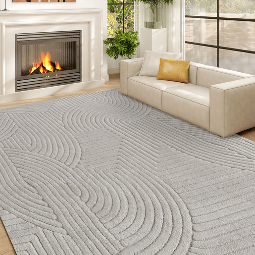 HOMCOM Tapete Sala de Estar 160x230 cm Tapete Pelo Curto Estilo Moderno Base Antiderrapante Tecida à Máquina Tapete para Sala de Estar Quarto Sala de Jantar Cinzento