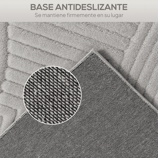 HOMCOM Tapete Sala de Estar 160x230 cm Tapete Pelo Curto Estilo Moderno Base Antiderrapante Tecida à Máquina Tapete para Sala de Estar Quarto Sala de Jantar Cinzento