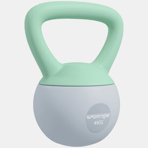 SPORTNOW Kettlebell de 4 kg Pesa Russa Preenchida de Areia Metálica e Alça Antiderrapante para Treino de Musculação em Casa Ginásio 19x15x25 cm Verde