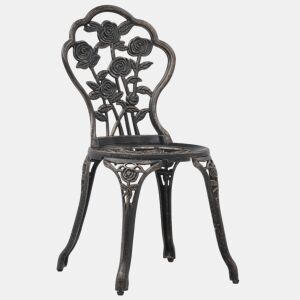 Lote de 2 Cadeiras de bistrô - Cadeira de exterior alumínio fundido bronze