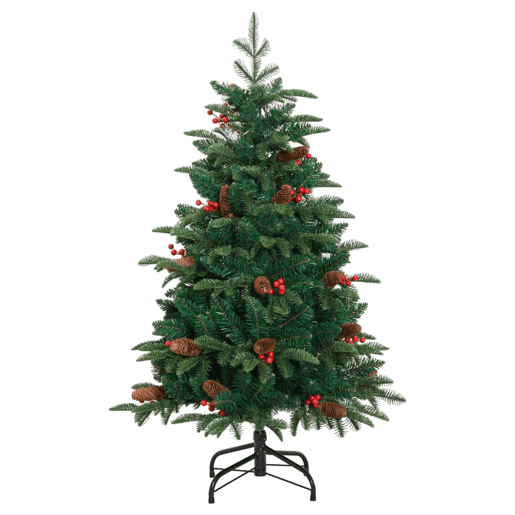 Árvore de Natal - Pinheiro de Natal artificial articulada c pinhas e bagas 150 cm