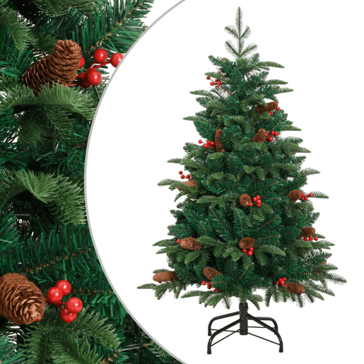 Árvore de Natal - Pinheiro de Natal artificial articulada c pinhas e bagas 150 cm