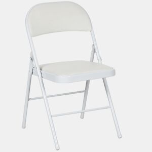 HOMCOM Conjunto de 4 Cadeiras Dobráveis Cadeiras Dobráveis com Encosto e Estrutura de Aço para Sala de Estar Escritório Estúdio 45x46x78 cm Branco