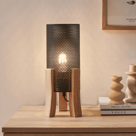 Candeeiro de mesa Joelleldsvin aspeto de rede E27 30x14x14 cm preto lux.pro