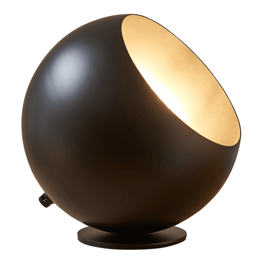Candeeiro de mesa Lukkodso 1xE27 abajur esférico metal Ø20x20 cm Preto lux.pro