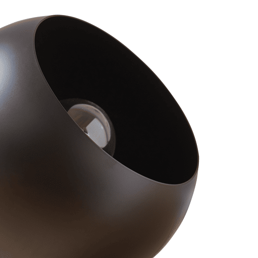 Candeeiro de mesa Lukkodso 1xE27 abajur esférico metal Ø20x20 cm Preto lux.pro