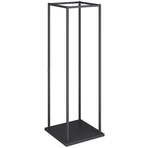 Outsunny Suporte para Lenha Metálico para Interior e Exterior com Base Elevada Capacidade de 100 kg 33x33x110 cm Preto