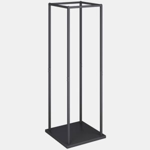 Outsunny Suporte para Lenha Metálico para Interior e Exterior com Base Elevada Capacidade de 100 kg 33x33x110 cm Preto