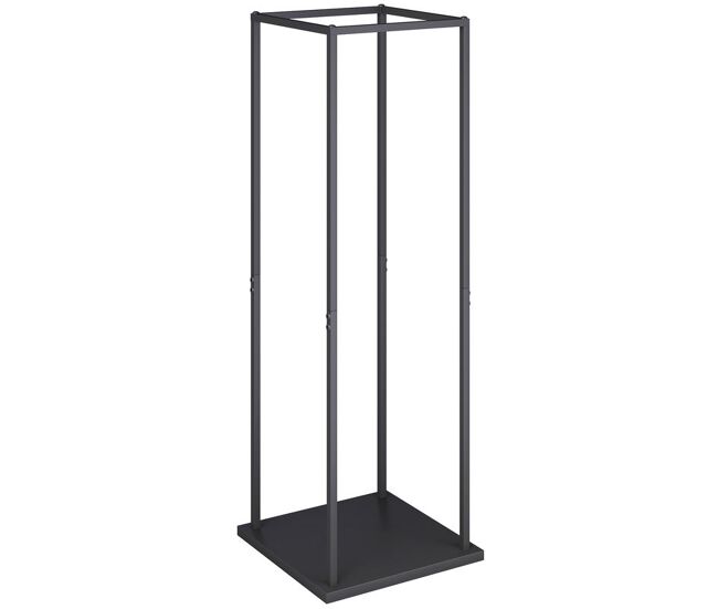 Outsunny estante de leña metálico, soporte para leña de chimenea, leñero exterior con base elevada, para interior y exterior, anti-vuelco, carga 100 kg, 33x33x110 cm, negro