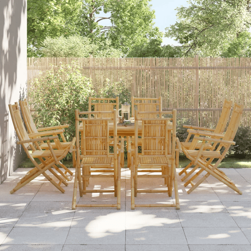 Cadeiras de jardim - Cadeiras de exterior dobráveis 8 pcs 53x66x99 cm bambu