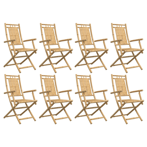 Cadeiras de jardim - Cadeiras de exterior dobráveis 8 pcs 53x66x99 cm bambu