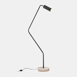 Candeeiro de pé Vatka 1xGU10 9W metal preto  mármore, branco lux.pro