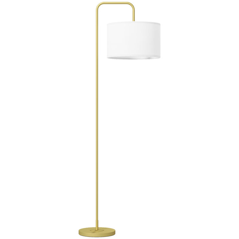 Lámpara de Pie Acero, Lino Sintético HOMCOM, hogar - iluminación