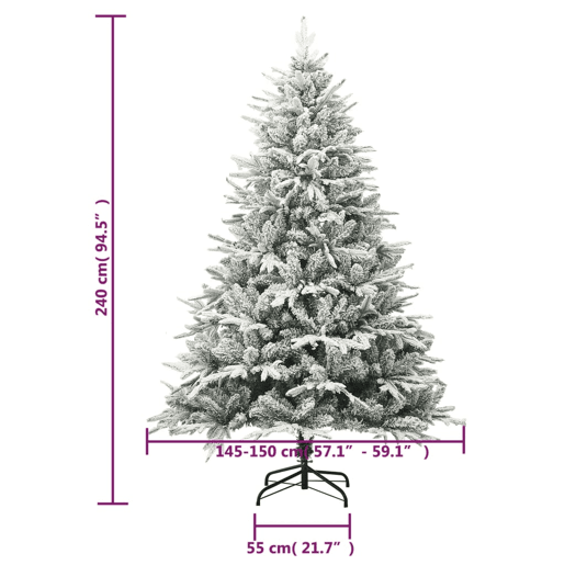 Árvore de Natal - Pinheiro de Natal artificial com neve 240 cm PVC e PE verde Árvore de Natal - Pinheiro de Natal artificial com neve 240 cm PVC e PE verde