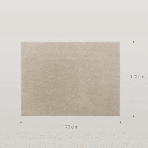 HOMCOM Tapete para Sala de Estar 120x160 cm Tapete Lavável à Máquina Pelo Longo Macio Estilo Moderno Tapete para Sala de Estar Quarto Sala de Jantar Creme