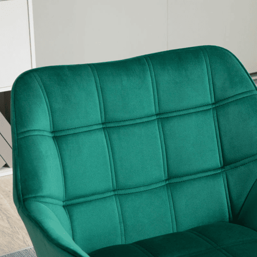 HOMCOM Poltrona Moderna de Sala, Cadeira de Leitura Estofada em Veludo com Pés de Madeira, Fácil de Montar, Cadeira Relax para Sala de Estar, Quarto e Varanda, Verde