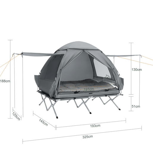 SoBuy Cama de acampamento, cama de camping, Estanislau OGS32-L-HG