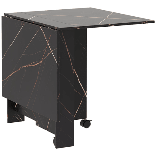 HOMCOM Mesa de Sala de Jantar Dobrável com Rodas Mesa Multifuncional para Sala de Jantar com 3 Formas 120x80x73cm Preto