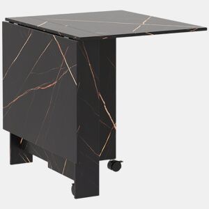 HOMCOM Mesa de Sala de Jantar Dobrável com Rodas Mesa Multifuncional para Sala de Jantar com 3 Formas 120x80x73cm Preto