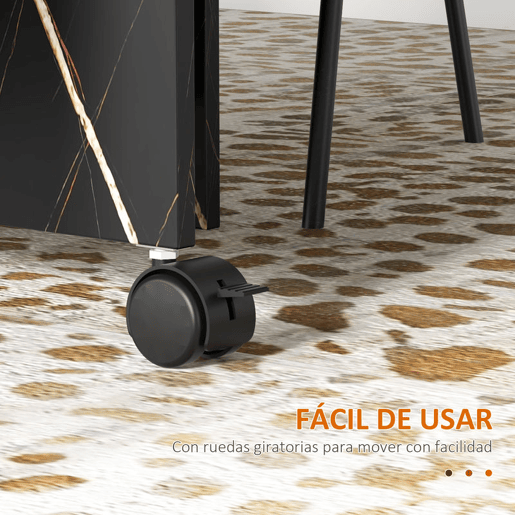 HOMCOM Mesa de Sala de Jantar Dobrável com Rodas Mesa Multifuncional para Sala de Jantar com 3 Formas 120x80x73cm Preto