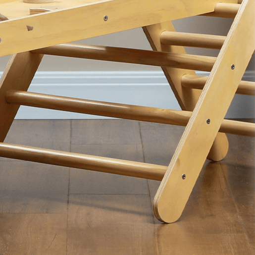 AIYAPLAY Triângulo de Escalada de Madeira 5 em 1 Escada para Crianças de 18-48 Meses com Rampa e Arco de Escalada para Deslizar ou Escalar 178x64,5x63 cm Madeira