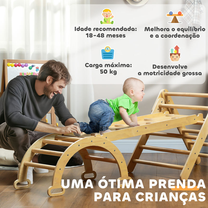 AIYAPLAY 7 en 1 Triángulo de Escalada Montessori con Arco y Rampa, Escalada para Niños de Madera Plegable, para 18-48 Meses, para Deslizarse o Escalar, 188x70 cm, Natural AIYAPLAY 7 en 1 Triángulo de Escalada Montessori con Arco y Rampa, Escalada para Niños de Madera Plegable, para 18-48 Meses, para Deslizarse o Escalar, 188x70 cm, Natural