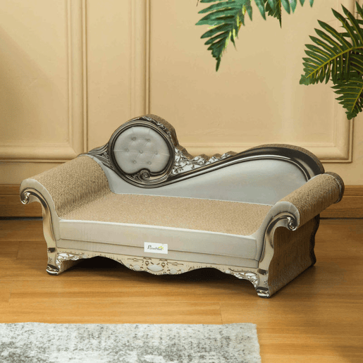 PawHut Arranhador para Gatos de Cartão Arranhador em Forma de Sofá 2 em 1 Arranhador para Gatos com Catnip para Interior 60x29,5x29 cm Bege