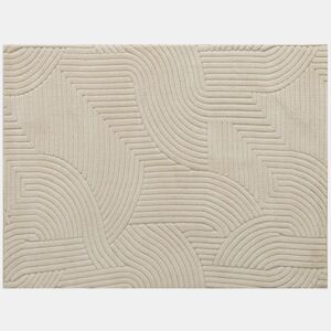 HOMCOM Tapete Sala de Estar 160x230 cm Tapete Pelo Curto Estilo Moderno Base Antiderrapante Tecida à Máquina Tapete para Sala de Estar Quarto Sala de Jantar Creme