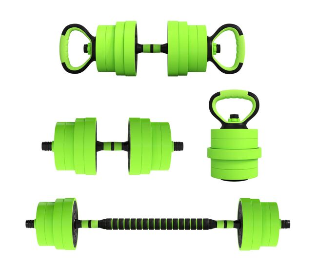 Sportnow juego de mancuernas ajustables 6 en 1 30kg, juego de pesas como kettlebell, barra, mancuernas o soporte para flexiones, equipo de fitness