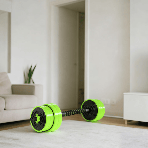 SPORTNOW Conjunto de Halteres 30 kg 4 em 1 Conjunto de Pesos com Kettlebell Barra de Pesos para Treino de Força em Casa Ginásio Escritório Verde