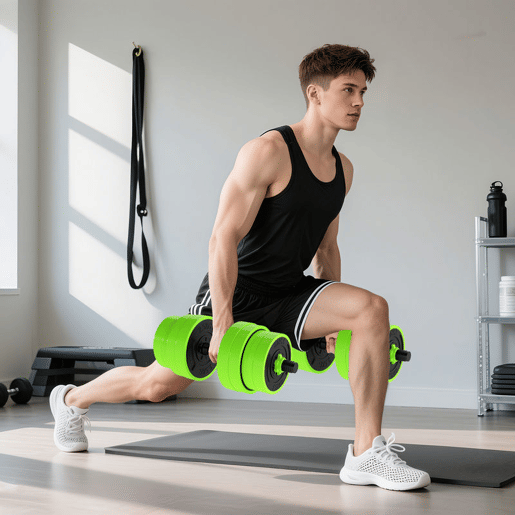 SPORTNOW Conjunto de Halteres 30 kg 4 em 1 Conjunto de Pesos com Kettlebell Barra de Pesos para Treino de Força em Casa Ginásio Escritório Verde
