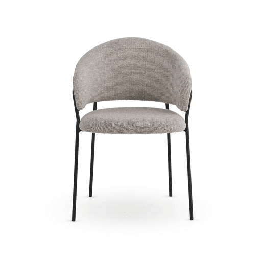 Pacote de 4 cadeirões estofados em chenille bege e pés de metal preto Pacote de 4 cadeirões estofados em chenille bege e pés de metal preto