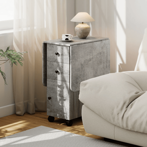 HOMCOM Mesa de Refeição Dobrável com Rodas Mesa Abatível com 2 Gavetas e Armário Mesa Auxiliar Multifuncional para Estúdio Cozinha 120x60x76,5 cm Cinza HOMCOM Mesa de Refeição Dobrável com Rodas Mesa Abatível com 2 Gavetas e Armário Mesa Auxiliar Multifuncional para Estúdio Cozinha 120x60x76,5 cm Cinza