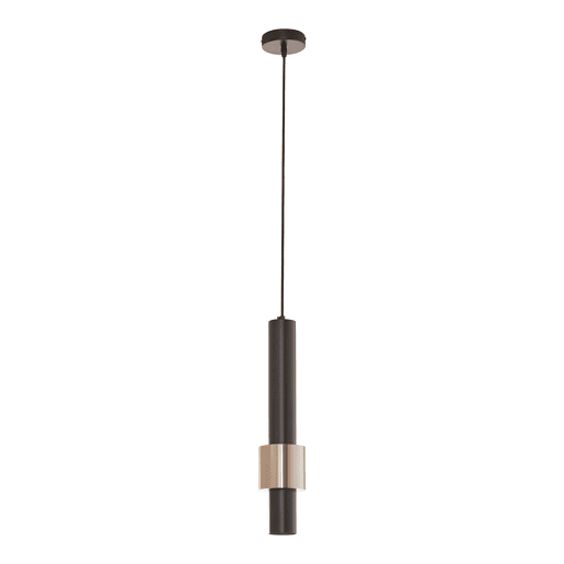 Candeeiro suspenso Lulled com Abajur Cilíndrico Duplo GU10 200x10x10cm - Preto  Prateado lux.pro