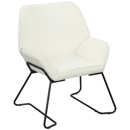 HOMCOM Poltrona Sala de Estar Moderna Poltrona de Leitura com Assento Largo e Acolchoado Estofada em Veludo Pés de Metal Poltrona para Dormitório 70x67,5x87 cm Creme