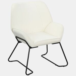 HOMCOM Poltrona Sala de Estar Moderna Poltrona de Leitura com Assento Largo e Acolchoado Estofada em Veludo Pés de Metal Poltrona para Dormitório 70x67,5x87 cm Creme