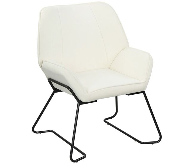 Homcom butaca de salón moderna sillón lectura con asiento ancho de 46 cm y acolchado tapizado en terciopelo patas de metal silla tocador para salón