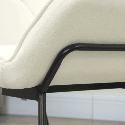 HOMCOM Poltrona Sala de Estar Moderna Poltrona de Leitura com Assento Largo e Acolchoado Estofada em Veludo Pés de Metal Poltrona para Dormitório 70x67,5x87 cm Creme